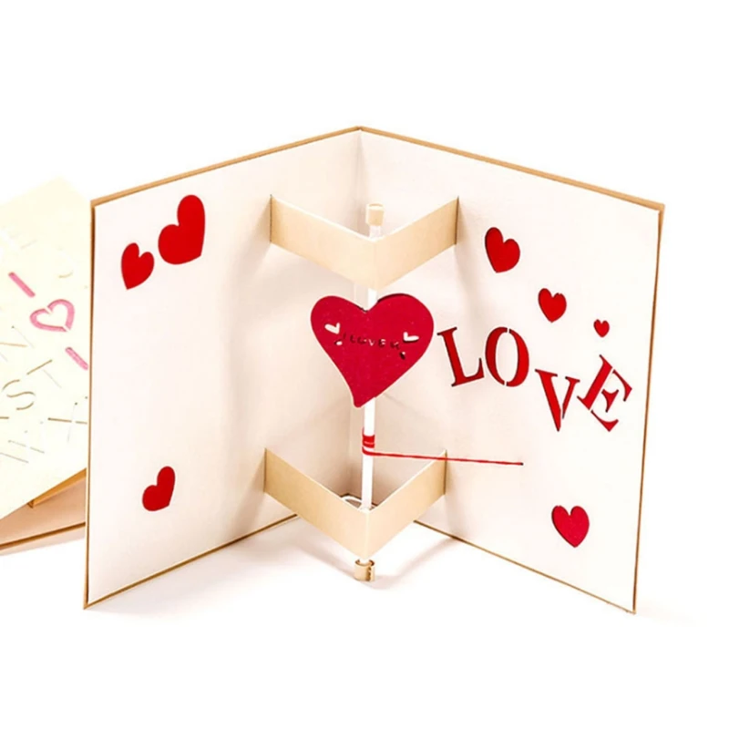  3D Pop Up LOVE Greeting Card Christmas Birthday New Year Invitation D08D - 4.00036E+12