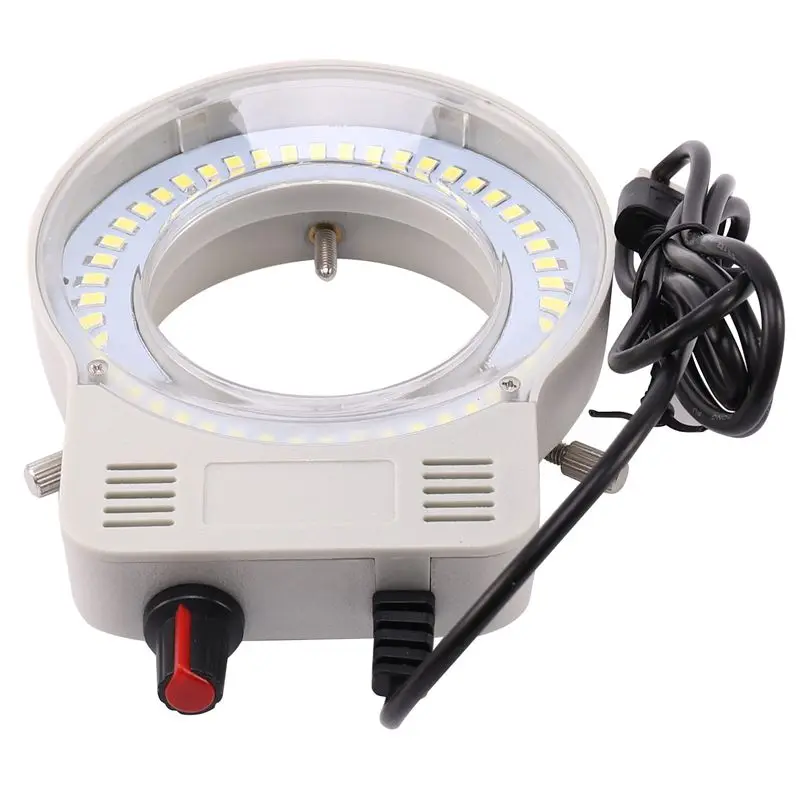 48 LED 산업 현미경 카메라 광원 링 램프 조명 Illuminator 램프 조정 가능한 밝기 USB 인터페이스