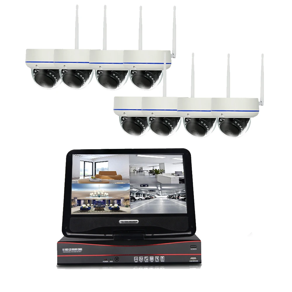 Комплект Wi Fi NVR с 3 5 дюймовым ЖК экраном набор 8CH беспроводной камеры 10 1 P комнатная