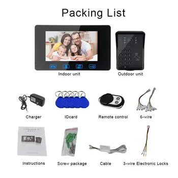 

Saful 7 inch Wireless Card Video Doorbell Intercom 2.4GHz Digital Door Phone System With Doorbell Camera Doorbell