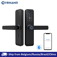 TT Блокировка app WiFi умный дверной замок с отпечатком пальца, электронный дверной замок, умное Bluetooth цифровое приложение клавиатура с кодом бе...(China)