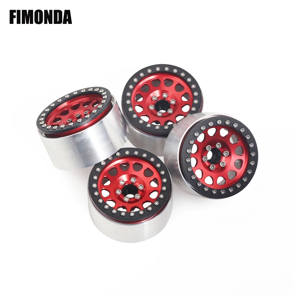 

4pcs Aluminum Alloy 2.2inch Beadlock Wheel Rims for 1/10 RC Rock Crawler Axial SCX10 90046 RR10 WRAITH Traxxas TRX4 Tamiya CC01