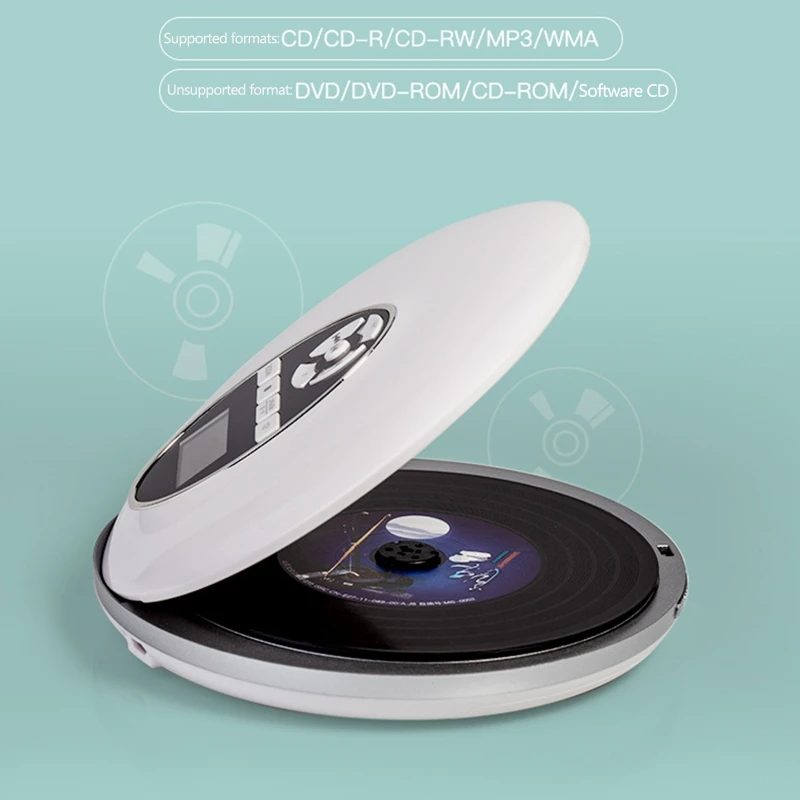 Portátil-leitor de cd Fone de Ouvido de Alta Reproductor de Música-cd Player à Prova de Choque Estilo Redondo Fidelidade Walkman Discman Lecteur-cd - Image 2
