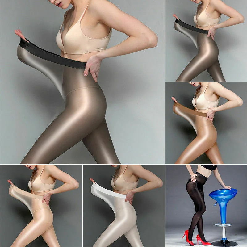 

Newly 2019 Fashion Women High Quality Super Shiny Glossy Large Size Pantyhose Solid Color Breathable Tights Control Belly