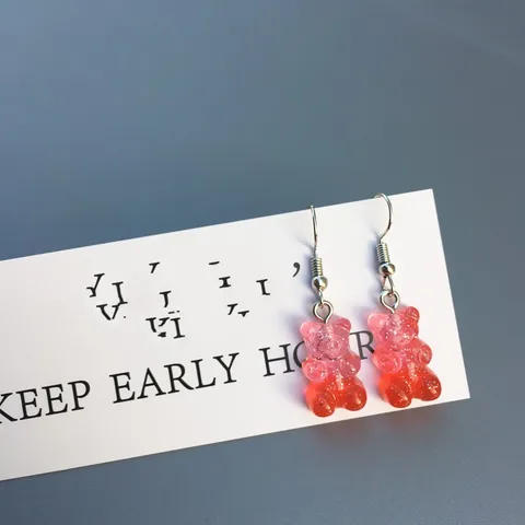 Colorful Gummy Bears Dangle Earrings Trendy Style Color Animal Bear Earring For Women Girls Fashion Jewelry Accessories
