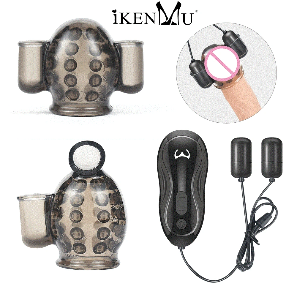 Penis Vibrator 12 Frequency Glans Ring Cock Sleeve Glans Stimulation Glans Trainer Erection Male Masturbation Penis Massagers