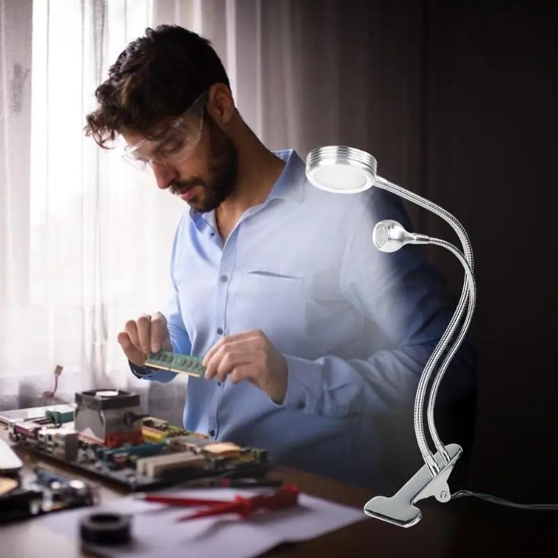 

Desk Lamp 5W USB Dimmable Flexible Clip LED Study Reading Table Light Warm White Good Heat Dissipation Effect Durability