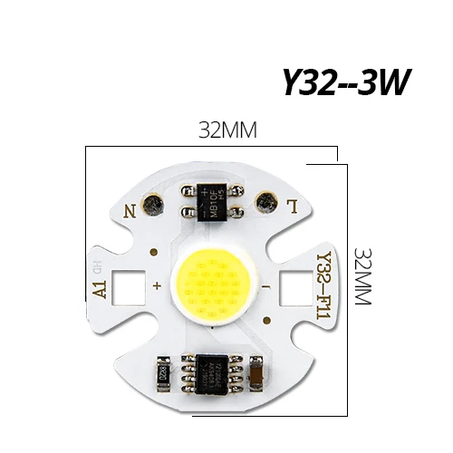 Светодиодный светильник лампы COB светодиодный чип 220V 50W 30W 20W 10W Luces СВЕТОДИОДНЫЙ матричный для Точечный светильник потолочные светильник не нужен драйвер DIY прямоугольные диод - Испускаемый цвет: Y32 3W