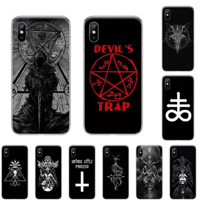Дьявол сатана знак Роскошный Уникальный Дизайн чехол для телефона iphone 4 4s 5 5S SE 5C 6