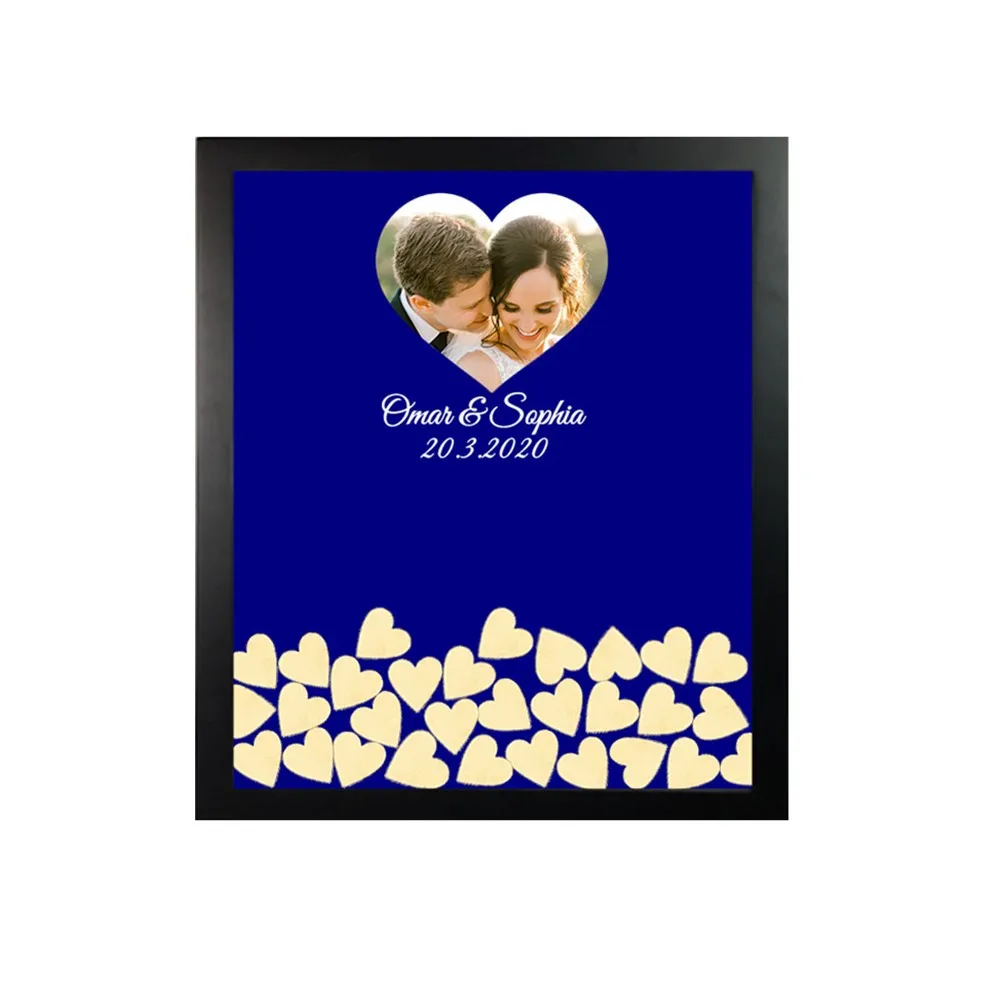 custom black frame 1 Набор тарелка для подписи креативная Сделай Сам свадебное фото персональная Фирменная Гостевая книга на заказ для дня рождения свадебное украшение - Цвет: custom black frame
