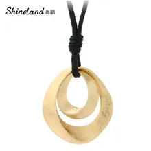 Shineland Золото Серебро Цвет Длинные ожерелья с подвесками для женщин модные украшения 80 см из искусственной кожи цепочка на шею ожерелья mujer