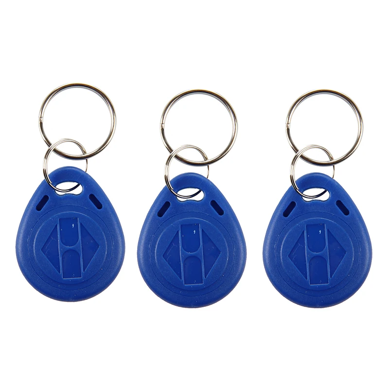 100 x ключ значок Proximite RFID 125 кГц ABS синий безопасности для дома