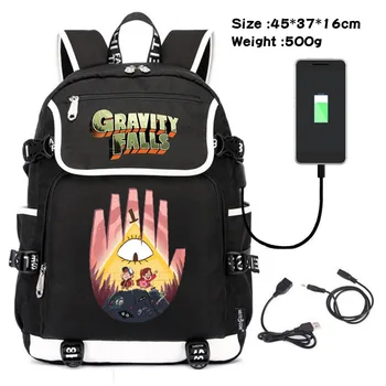 

GF Canvas School Shoulder Bag Cosplay USB Port Backpack Laptop Travel Rucksack Gift