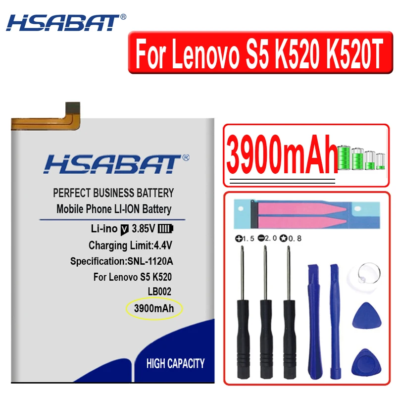 Аккумулятор HSABAT 3900 мАч LB002 для смартфона Lenovo S5 K520 K520T|Аккумуляторы мобильных