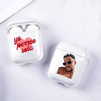 

Yo Perreo Sola Bad Bunny Maluma Earphone Case for Airpods 1 2 Case Wireless Earphone Accessories Soft TPU Cover Funda Coque