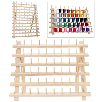 

60-reel Folding Wood Thread Rack Spool Organizer Wooden Sewing Thread Holder Thread Stand Holder Embroidery Thread Storage Rack