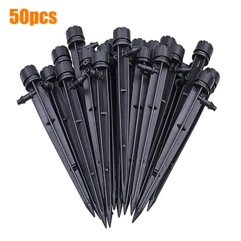 

50pcs 360 Degree Adjustable Garden Water Flow Irrigation Drippers on Stake Emitter Drip Sprinklers Irrigation Accessories