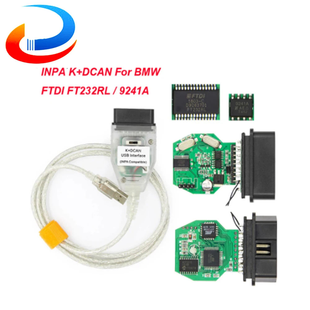 Для BMW OBD2 сканер INPA K + DCAN FTDI FT232RL чип с кабелем переключателя USB интерфейс Inpa k dcan OBD