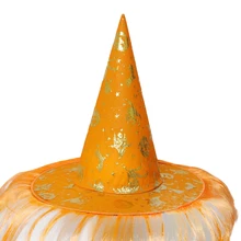 Вечерние шляпы для косплея на Хэллоуин, костюм для детей, детская шляпа и накидка волшебника, плащ ведьмы с пентаграммой, 918