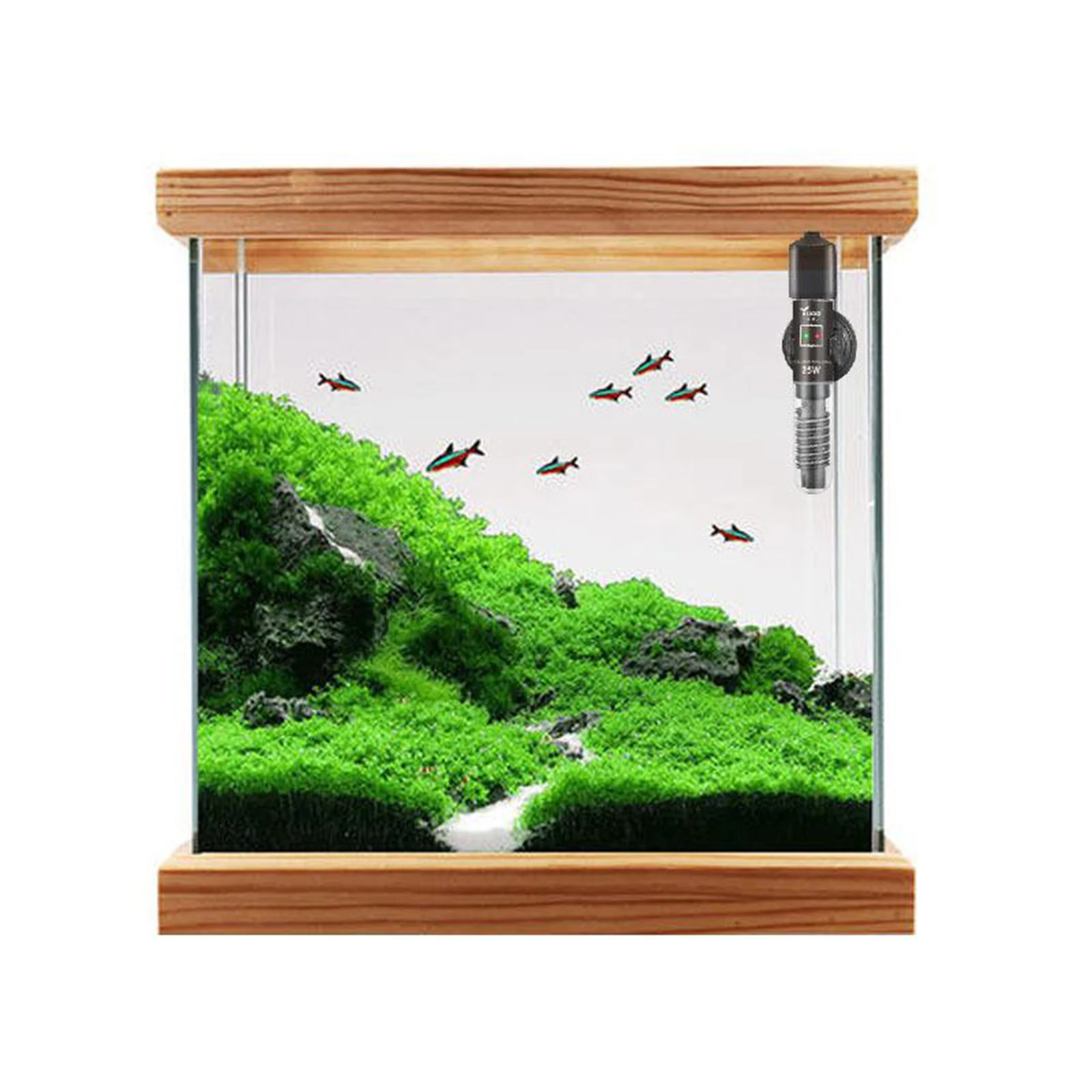 Small Aquarium Water Heater Submersible Auto Thermostat Easy Install US Plug