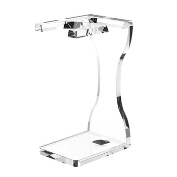 Clear/Black Acrylic Shaving Brush Stand, Men's razor stand Holder for Brush Maintain Traditional Wet Shave Tool 1