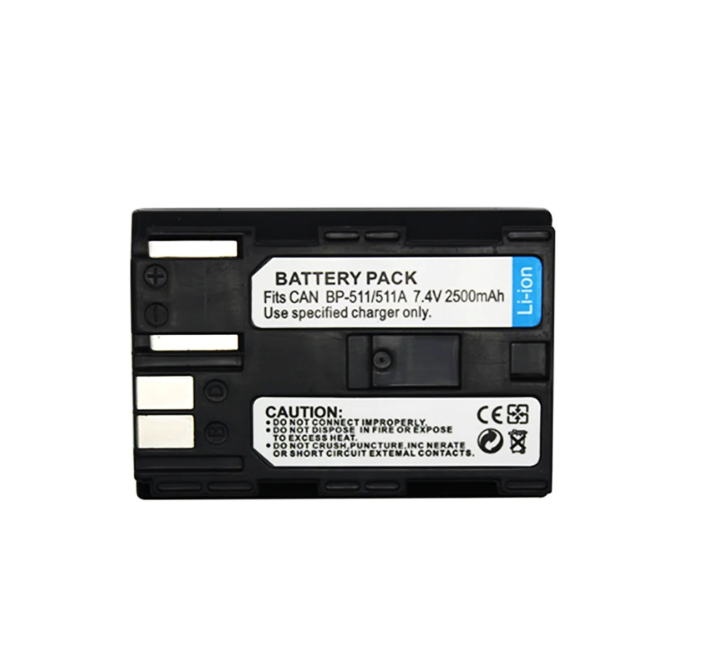Новинка 2500 мА · ч Φ BP 511A аккумулятор BP511 511 для камеры Canon EOS 40D 300D 5D 20D 30D 50D 10D G6 L10 650i 700i