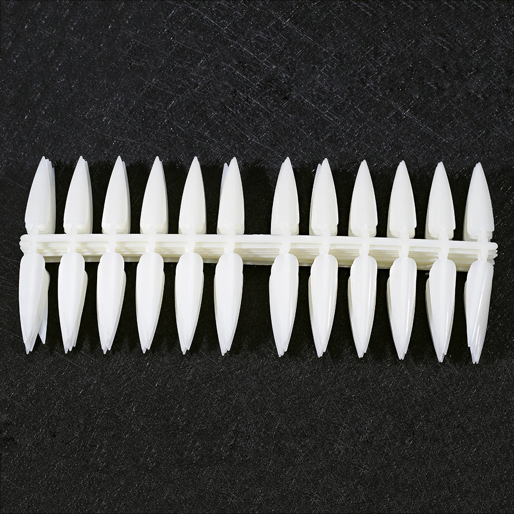 10pcs bag Nail Stiletto False 240 Tips Display Tool 4 Colors Clear White Natural Black Faux 2