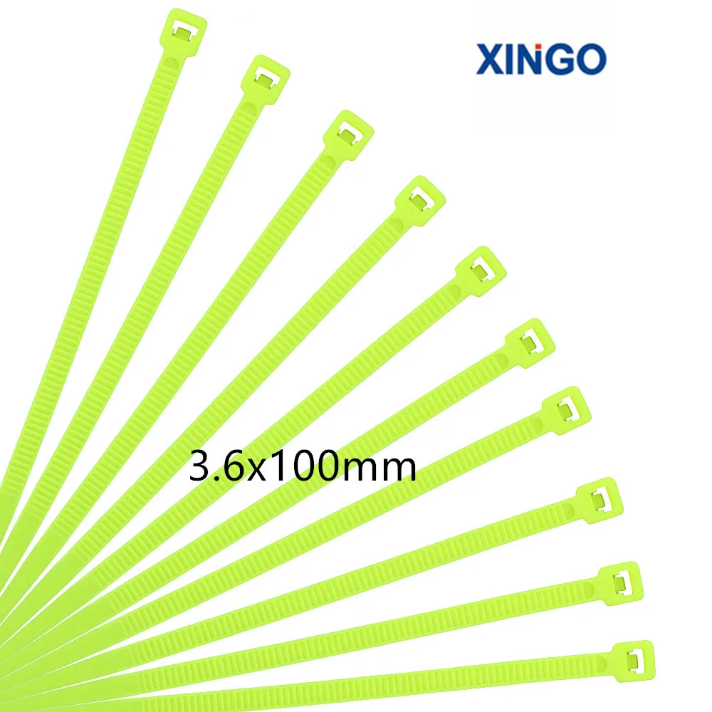 Xingo 4x100mm Self Locking Nylon Cable Zip Ties 100pcs Plastic Colored Cable Zip Tie 40lbs Ul