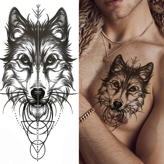 Lion Flower Black Temporary Tattoo Cat Panda Snake Wolf Geometry Tattoo Sticker For Wpmen Kids Men Fake Sword Feather Art Tatoos Temporary Tattoos Aliexpress