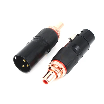 

4pcs/lot XLR to RCA Female Socket Adapter, gold plated Red RCA plug,balanced XLR Plug