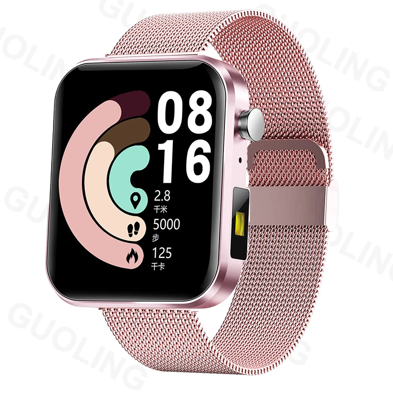 2021 New Body Temperature Smart Watch Women Full Touch Men Smartwatch IP68 Waterproof Fitness Bracelet LED light for Android IOS 
