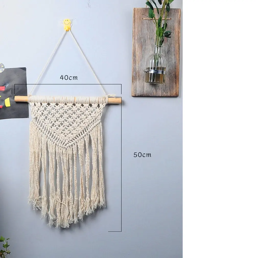 M0033Hand-Woven гобелен Простой декоративный гобелен с кисточками