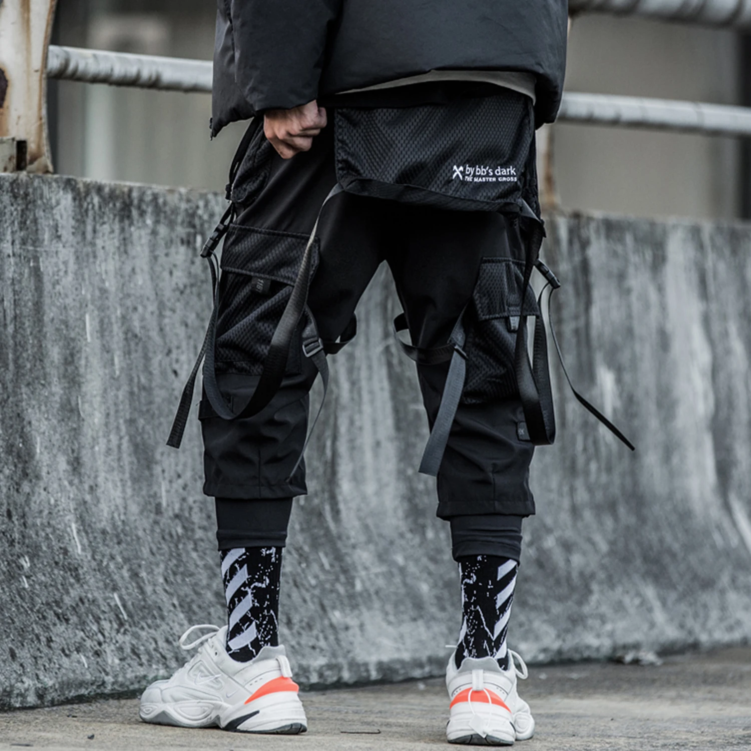 Ribbons Multi Pockets Cargo Pants Harajuku Casual Track Trouser Streetwear Techwear Pants Joggers Cyberpunk Men's clothes 3
