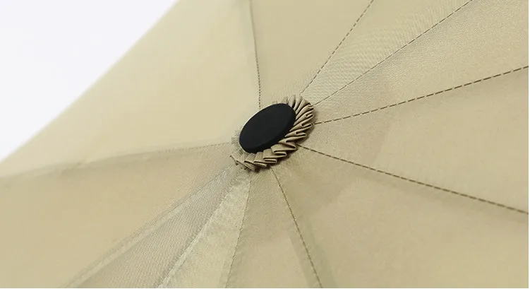 Male Business Solid Wood handle Retro Gentleman Umbrella Ten Bones Windproof Umbrella Tri-fold Automatic Fold Sunny Umbrella