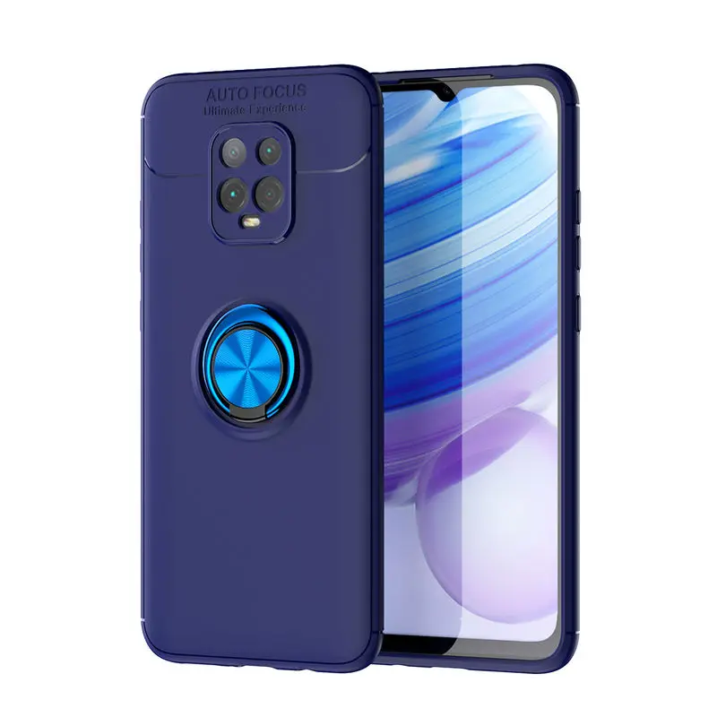 

XiaoMi RedMi 10X Pro Case Frosted non-slip Silicone Back Cover For RedMi 10X Pro With Finger ring magnetic Car bracket Cover