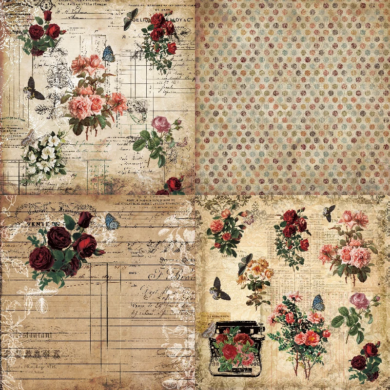 DIY Craft Paper Panalisacraft 24 sheets 6"X6" vintage patterned paper pad Scrapbooking paper pack handmade craft craft Background pad card