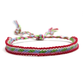 

Boho Slim Multicolored String Macrame Friendship Bracelet Women Men Trendy Fashion Grid Shape Handmade Beach New Jewelry Present