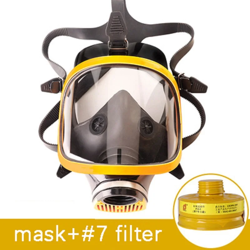 Большое поле зрения фильтр противогаз химический Газ Пыль спрей краска защитный угольный фильтр коробка полная маска для лица