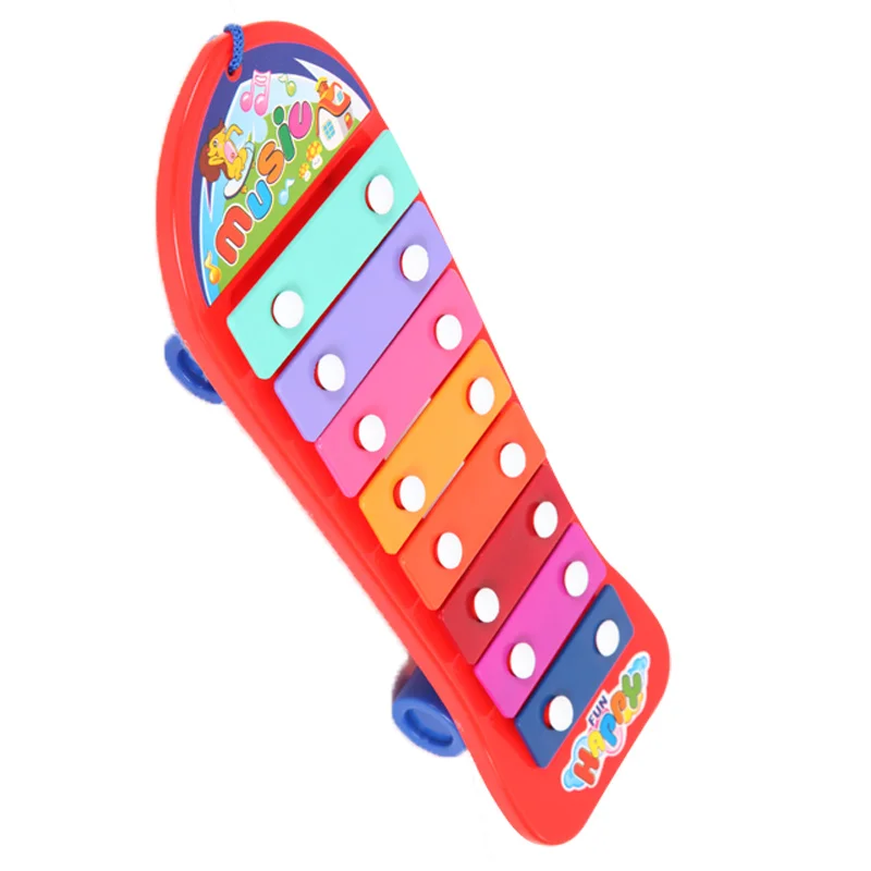 

Metal Learning Educational Toy Children's Books Drag Knock Piano Small Riders Infant Baby Musical Toys Pull Octave Children 2021