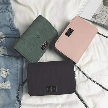 

가방2020 Ladies New South Korea Small Square Packet Cloth Pattern Turn-lock Mini Single Shoulder Bag Girl Chain Cute Messenger Bag