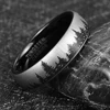 JQueen 6mm Black Laser Forest Fir Tree Christmas Tree Pattern Tungsten Carbide Ring Men's Fashion Wedding Jewelry Best Gift 4