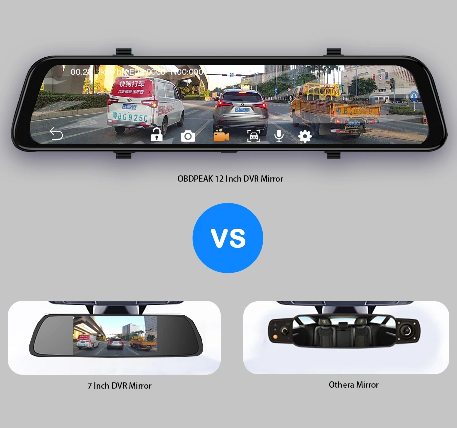 Автомобильный видеорегистратор 12 дюймов 4G Full HD 1080P Android 8 1 Wi Fi GPS