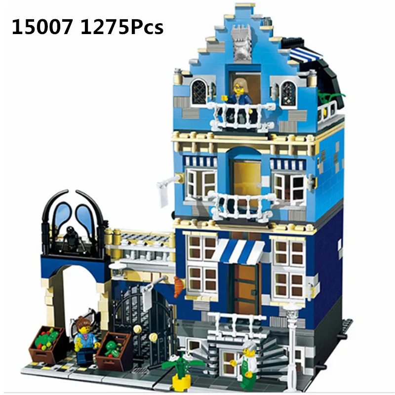 

In stock 84007 Factory Legoinglys City Street View European Market 10190 1275Pcs Street Model Building Kits Blocks Bricks Toys