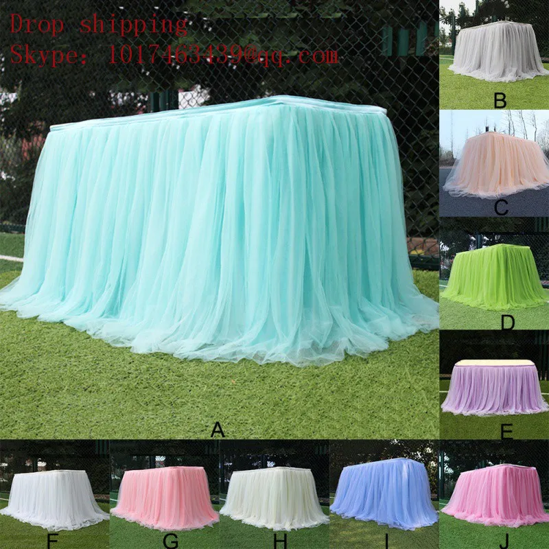 

Tutu Tulle Table Skirt Elastic Mesh Tulle Tablecloth Tablecloth for Wedding Party Table Decoration Home Textile Accessories