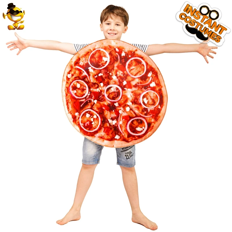 

Round Pizza Costume for Boy's&Girl's Masquerade Kids Food Pizza Tunic Clothes Cosplay Costume dress up Christmas Halloween