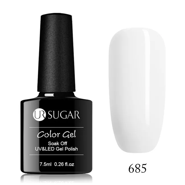 685 White 1 бутылка 7,5 мл UR SUGAR УФ-лак для ногтей синяя фиолетовая серия однородного цвета для ногтей искусство гель лак маникюрный гель для ногтей лак DIY - Цвет: 685 White