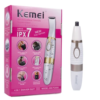 

Kemei 4 in 1 Nose Ear Hair Trimmer Eyebrow Beard Trimmer For Men Electric Shaver for Nose Ear Hair Moustache Epilator for Women
