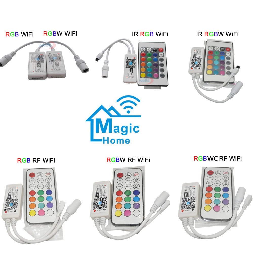 

DC12-24V Mini WIFI LED RGB / RGBW Controller Wireless RF Remote Control IOS/Android Smart Phone for RGBCW/RGBWW RGB LED Strip
