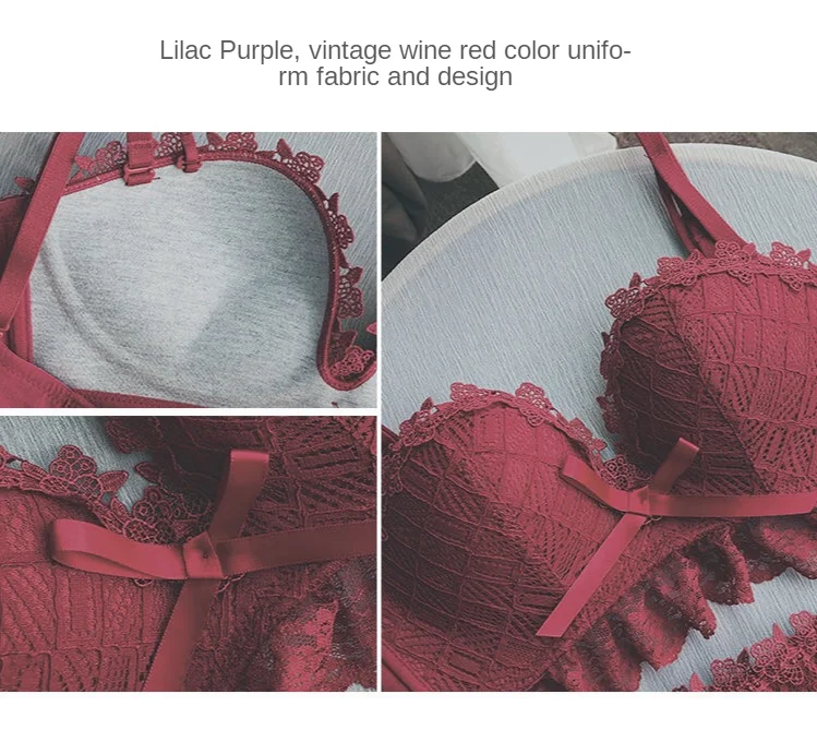 Sexy lace small boobs gather thick underwire bras adjusted by the breasts to prevent saggy