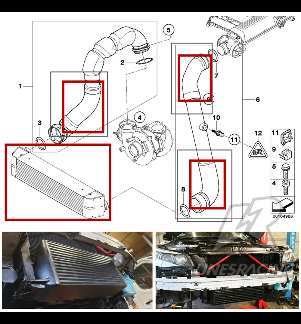 Силиконовый комплект шлангов Turbo EGR для интеркулера подходит BMW E60 E61 5 Series 530d 525d| |
